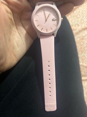 Lacoste Light Pink Silicone Strap Women's Watch with Gold Accents